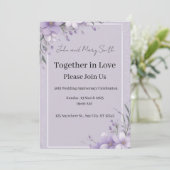 Lavendel Elegantie: Bruiloft Jubileum Uitnodiging (Staand voorkant)