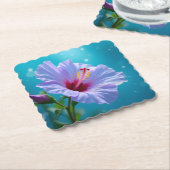 Lavendel Elegantie: Hibiscus in bloei Kartonnen Onderzetters (Gebogen)