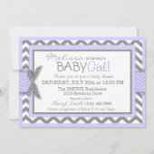 Lavendel Elephant Bird Chevron Print Baby shower Kaart (Achterkant)