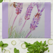 Lavendel en Bee Herb Waterverf Vrouwen Theedoek (Gevouwen)