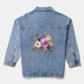 Lavendel en Blauw Bloemen Boeket Denim Jacket (Achterkant)