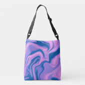 Lavendel en Blauw Vloeibaar Marmeren Tas (Achterkant)