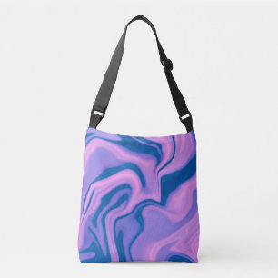 Lavendel en Blauw Vloeibaar Marmeren Tas