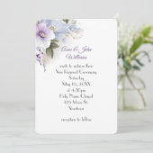 Lavendel en Blauwe Bloemige Hernieuwing van Geloft Kaart (Staand voorkant)