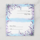 Lavendel en Blauwe Elegante Bloemen Waterverf Plaatskaartje (Buitenkant ongevouwen)