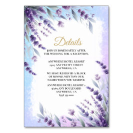 Lavendel en blauwe elegante bloemendetails kaart