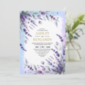 Lavendel En Blauwe Elegante Bloemige Waterverf Kaart (Staand voorkant)