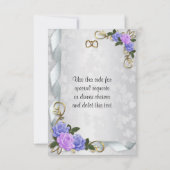 Lavendel en Blauwe rozen Uitnodiging antwoordkaart (Achterkant)