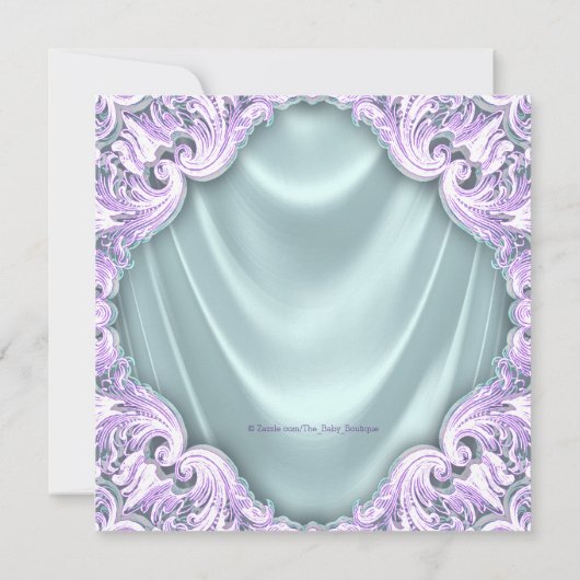 Lavendel en Blauwgroen Baby shower Kaart (Achterkant)