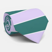 Lavendel en Blauwgroen horizontale strepen Stropdas (Opgerold)