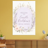 Lavendel en Blush Bloemen Welkomstbord Canvas Afdruk (Insitu (Woonkamer))