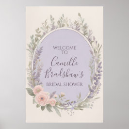 Lavendel en Blush Bloemen Welkomstbord Poster