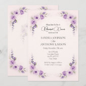 Lavendel en blush bruiloft repetitie uitnodiging (Voorkant / Achterkant)