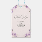 Lavendel en Blush Roos bruiloft Cadeaulabel (Voorkant)