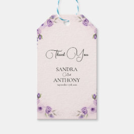 Lavendel en Blush Roos bruiloft Cadeaulabel