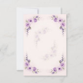 Lavendel en Blush Roos bruiloft RSVP Kaart (Achterkant)