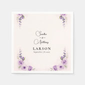 Lavendel en Blush Roos bruiloft servetten (Voorkant)