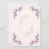 Lavendel en Blush Roos huwelijksuitnodiging Kaart (Achterkant)