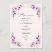 Lavendel en Blush Roos Wedding Menu (Voorkant)