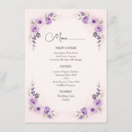Lavendel en Blush Roos Wedding Menu