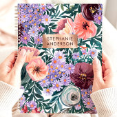 Lavendel En Blush Wilde Bloem Aangepaste Naam Planner