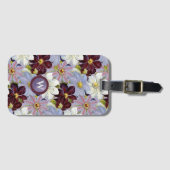  Lavendel en Bourgondische Waterverf Clematis Bagagelabel (Voorkant (horizontaal))