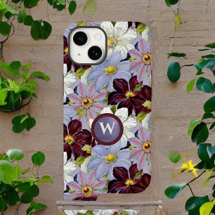 Lavendel en Bourgondische Waterverf Clematis Case-Mate iPhone 14 Hoesje