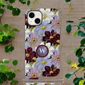  Lavendel en Bourgondische Waterverf Clematis Case-Mate iPhone Case