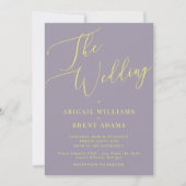 Lavendel en Buttery Yellow Wedding Kaart (Voorkant)