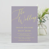 Lavendel en Buttery Yellow Wedding Kaart (Staand voorkant)