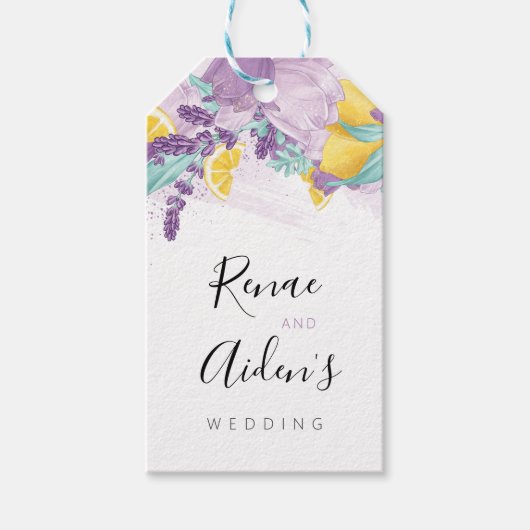 Lavendel en citroen gunst label, keuken thee label cadeaulabel (Voorkant)