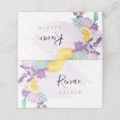 Lavendel en citroen plaatskaart, vers voedsel labe plaatskaartje (Buitenkant ongevouwen)