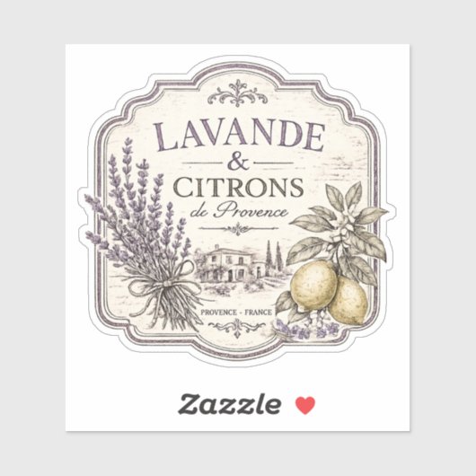 lavendel en citroen vinyl sticker (Vel)