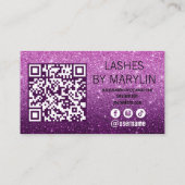 Lavendel en Deep Paarse Ombre Glitter Lash Tech Klantenkaartje (Achterkant)