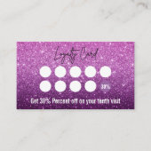 Lavendel en Deep Paarse Ombre Glitter Lash Tech Klantenkaartje (Voorkant)