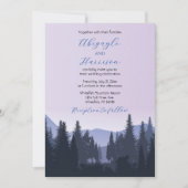 Lavendel en Dusty Blue Mountain bruiloft Kaart (Voorkant)