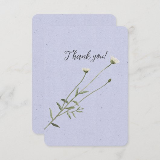 Lavendel en een enkele Daisy Bedankkaart (Voorkant / Achterkant)