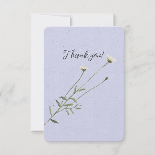 Lavendel en een enkele Daisy Bedankkaart (Voorkant)