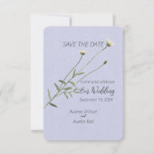 Lavendel en een enkele madelief save the date (Voorkant)