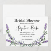 Lavendel- en Eucalyptus Bruidsuitnodiging Kaart (Voorkant / Achterkant)