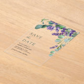 Lavendel en Eucalyptus bruiloft Bewaar de datum Acryl Uitnodigingen (Laagn)