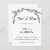 Lavendel en Eucalyptus bruiloft Save The Date (Voorkant / Achterkant)