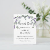 Lavendel en Eucalyptus bruiloft Save The Date (Staand voorkant)