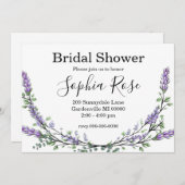 Lavendel- en Eucalyptus Bruiloftsfeest Kaart (Voorkant / Achterkant)