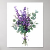 Lavendel en Eucalyptus Groene Bloemige Botanische Poster (Voorkant)