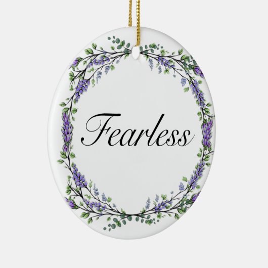 Lavendel en Eucalyptus Onbevreesde waterverf bloem Keramisch Ornament (Rechts)