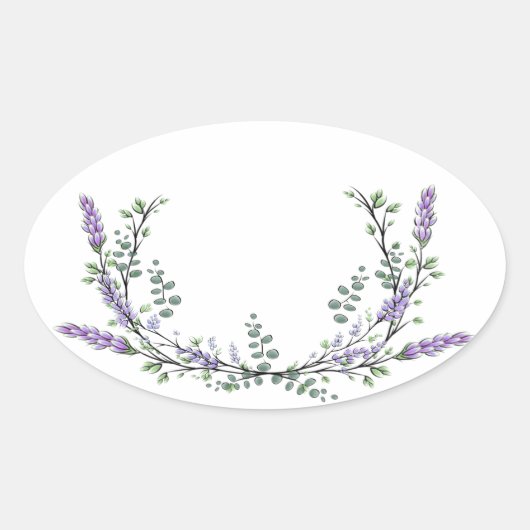 Lavendel en Eucalyptus Ovale Sticker (Voorkant)