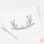 Lavendel en Eucalyptus Ovale Sticker (Envelop)