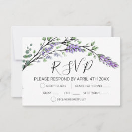 Lavendel en Eucalyptus RSVP Kaart