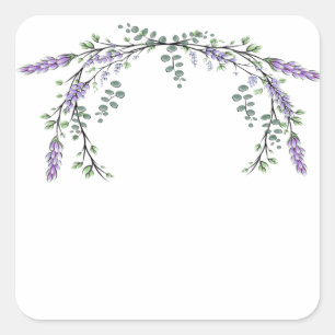 Lavendel en Eucalyptus Vierkante Sticker